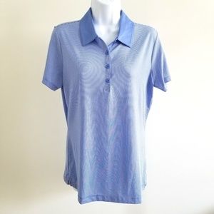 EPNY | Blue Fine Striped Short Sleeve Golf Polo M